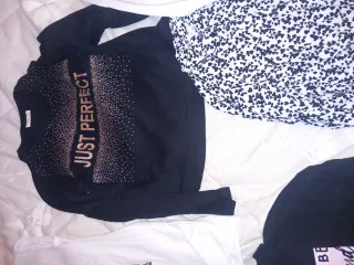 Lotto 6 magliette cotone manica lunga set bambina