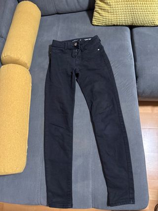 Pantalones niña negros , color azul tejanotalla 34