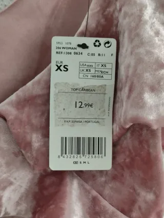 Top Mango Rosa Terciopelo