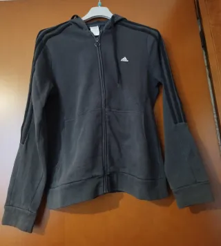 Felpa Adidas con cappuccio grigia