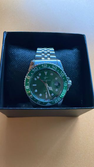 Reloj Ricecgo Cuarzo Verde y Plateado