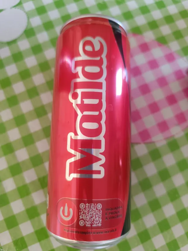 Lattina Coca Cola con nome "Matilde"