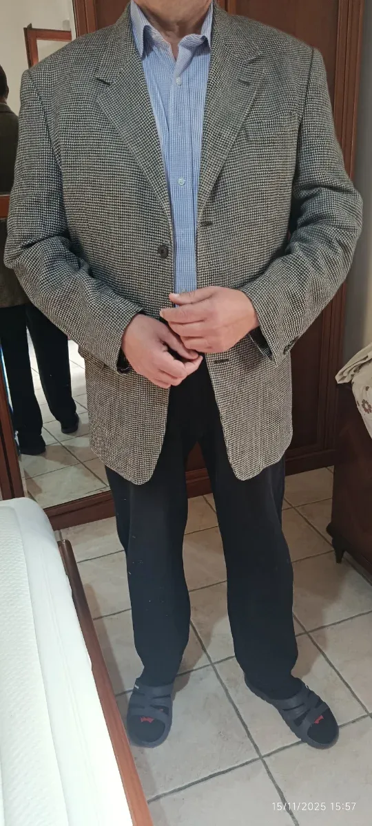 Giacca uomo fantasia grigio/nero tg 54