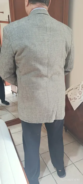 Giacca uomo fantasia grigio/nero tg 54