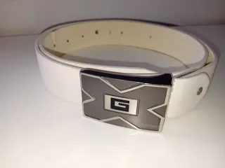 Cinturón GANGEGNO Blanco Hebilla Plata