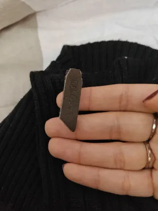 Jersey Lacoste Negro Cremallera Cuello Alto