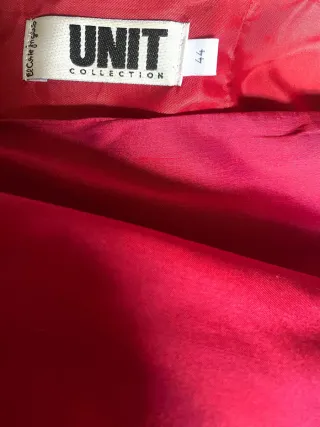 Vestido Fiesta Seda Salvaje Rosa/Rojo Talla Única