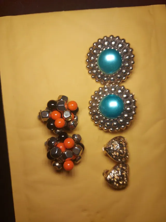 Lote Pendientes Vintage  azul ❤️ y Flor