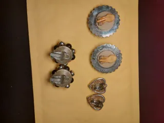 Lote Pendientes Vintage  azul ❤️ y Flor