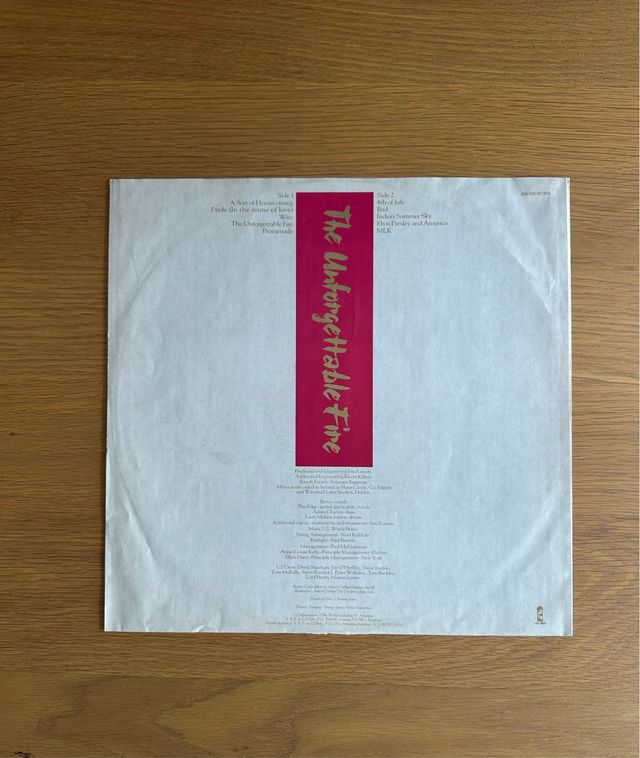 U2 - The Unforgettable Fire Vinilo LP