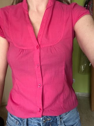 Camisa Fucsia Bershka Nudo