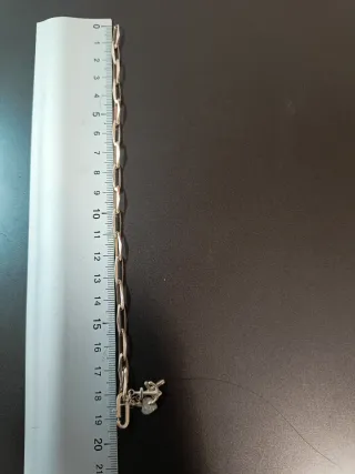 Pulsera Plata Corazón Cruz Ancla