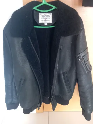 Chaqueta cockpit USA  de borrego y napa.