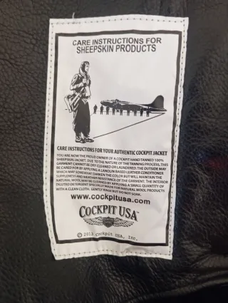 Chaqueta cockpit USA  de borrego y napa.