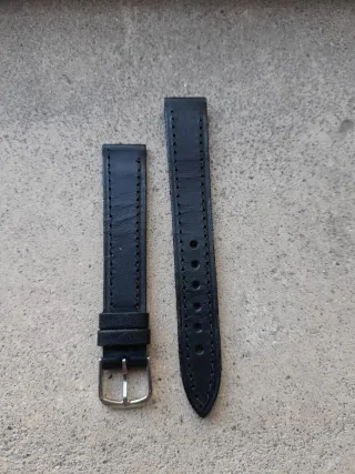 Cinturino vintage vera pelle nero