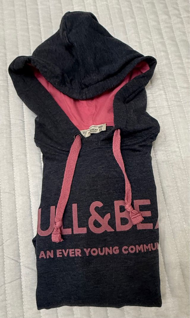 Sudadera Pull&Bear Gris y Rosa