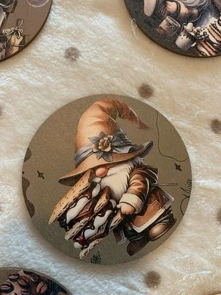 Set sottobicchieri in legno a tema caffè