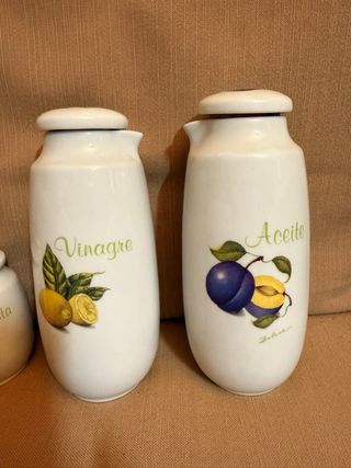 Set di aceto e olio in porcellana