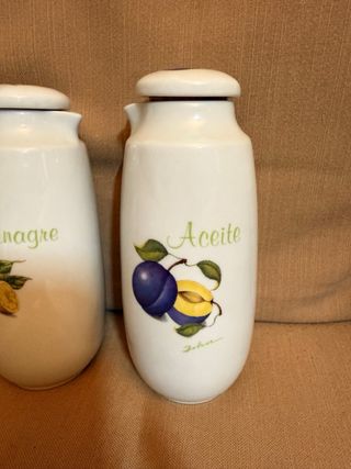 Set di aceto e olio in porcellana
