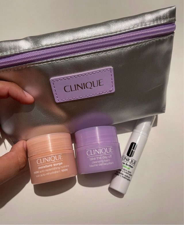 Estuche Clinique Morado y Plateado