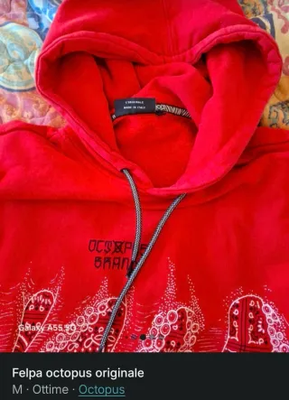 Felpa Octopus Rossa Taglia M