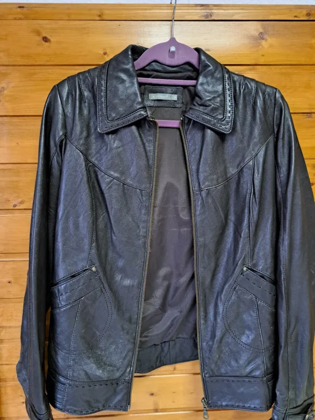 Chaqueta de auténtica piel marron