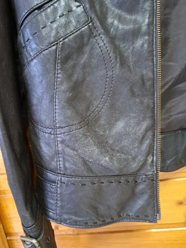 Chaqueta de auténtica piel marron