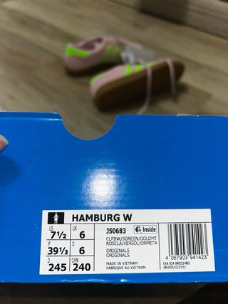 Adidas Hamburg Rosa Talla 39 1/3 Nuevas