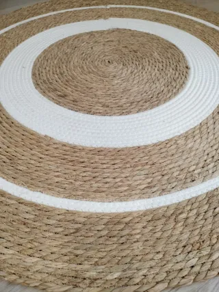 Tappeto rotondo in fibra naturale stile nordico