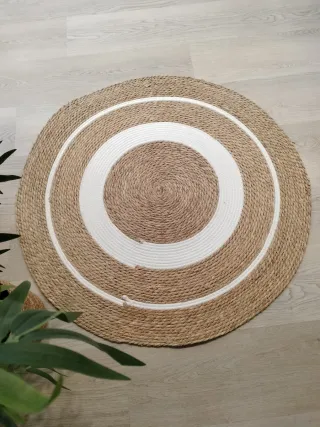 Tappeto rotondo in fibra naturale stile nordico