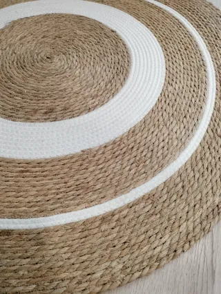 Tappeto rotondo in fibra naturale stile nordico