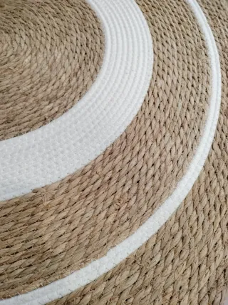 Tappeto rotondo in fibra naturale stile nordico