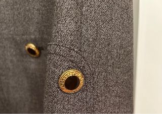 Abito donna vintage marrone con cintura oro