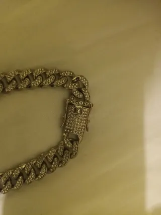 Collar Cubano Metal Plateado