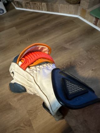 Guantes Moto Garibaldi Cuero Azul Naranja Talla M