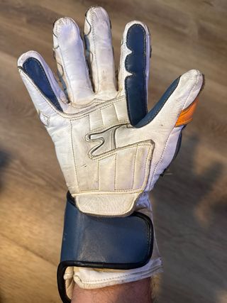 Guantes Moto Garibaldi Cuero Azul Naranja Talla M