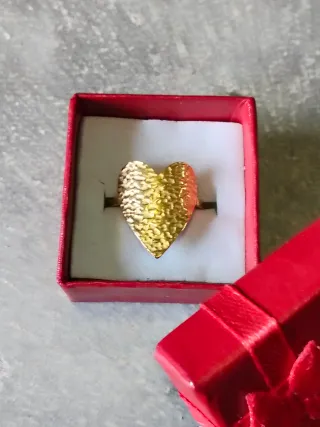 Anillo Corazón Acero Inoxidable Ajustable