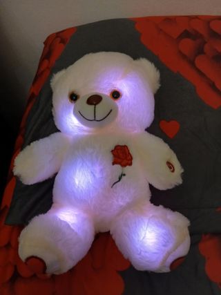 Orsacchiotto LED Luminoso con Cuore e Rosa