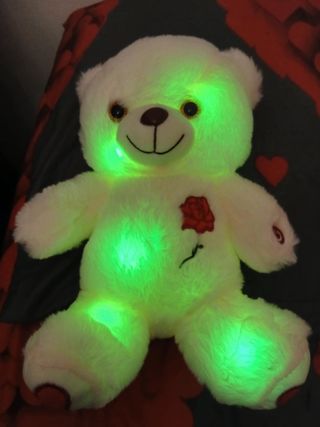 Orsacchiotto LED Luminoso con Cuore e Rosa