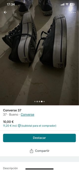 Converse Talla 37 Negras y otras azules