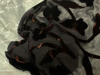 Pañuelo chal seda y terciopelo devoré floral