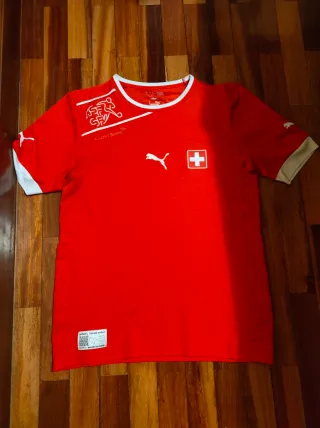 Camiseta Suiza Fútbol Puma Roja Talla S