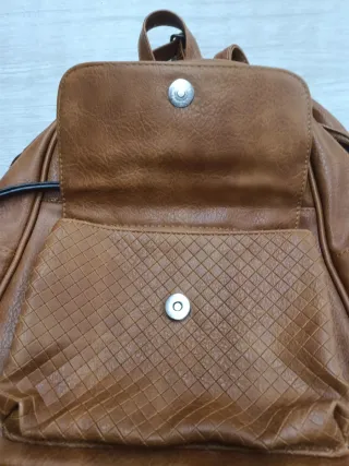 Mochila efecto piel marrón