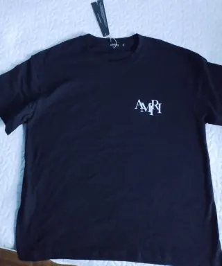 Camiseta Amiri Negra con logo blanco Talla M
