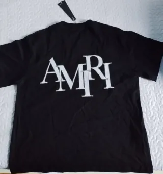 Camiseta Amiri Negra con logo blanco Talla M