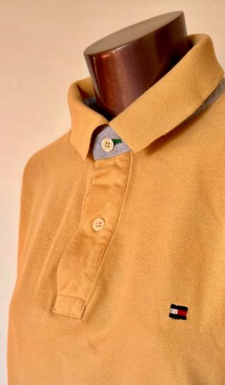 Polo Manga Larga Tommy Hilfiger Naranja Hombre