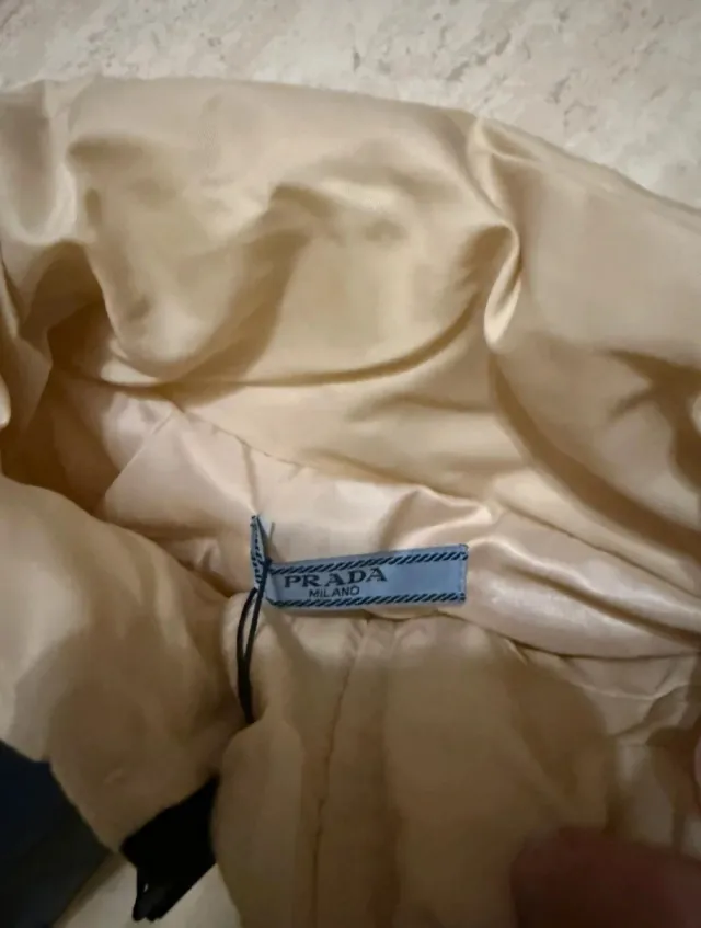 Abrigo Plumas Prada Mujer Beige