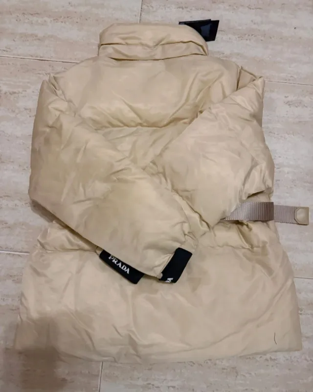 Abrigo Plumas Prada Mujer Beige