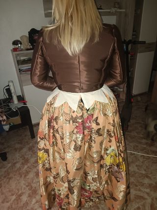 Traje de Fallera Marrón Chocolate y Ocre