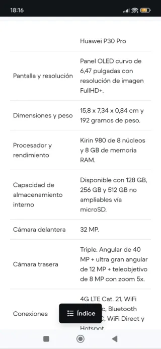 Huawei P30 Pro 256 GB con fotocamera Leica